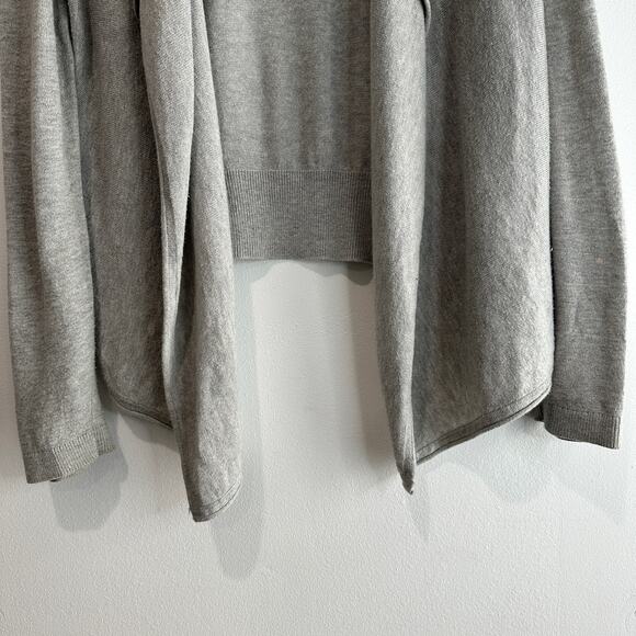 Loft Gray Draped Front Cardigan Open Front Soft Cotton Blend Size M - Picture 4 of 7